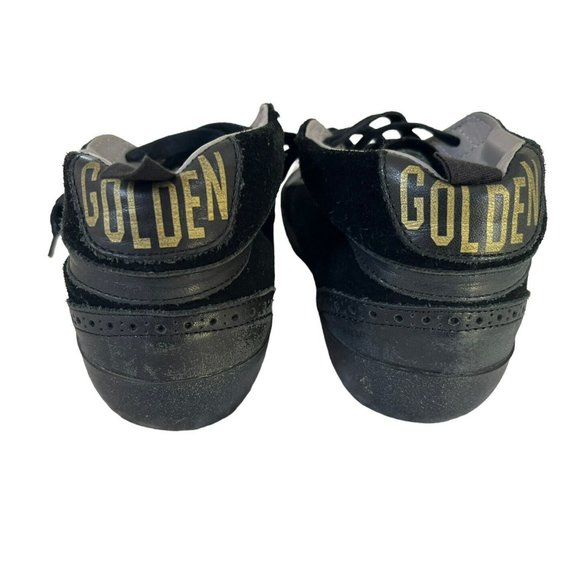 Golden Goose Mid Star Black Wing Tip Sneakers with Black Stars & Soles Sz 38 - Picture 5 of 12